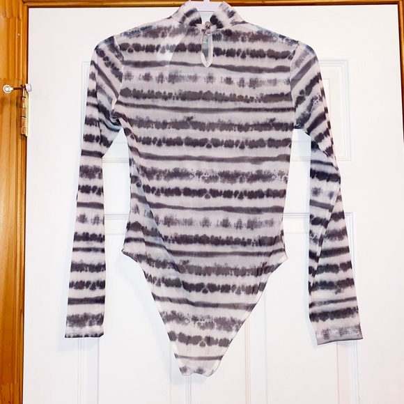 Dolls Kill Kiki Riki Mesh Tie Dye Turtleneck Bodysuit - Picture 3 of 11